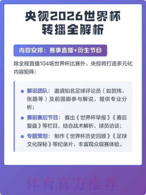 2026年世界杯转播频道全攻略:哪个电视台可以收看直播? 2026年世界杯转播频道全攻略:哪个电视台可以收看直播?